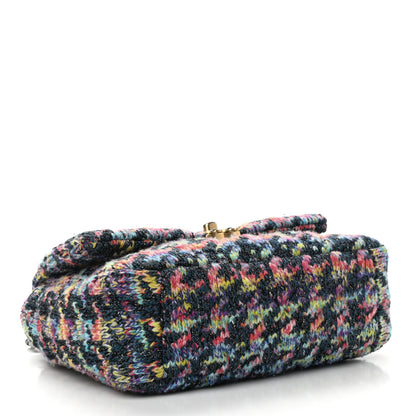 Chanel Tweed Quilted Medium Chanel 19 Flap Dark Multicolor 4 of 10