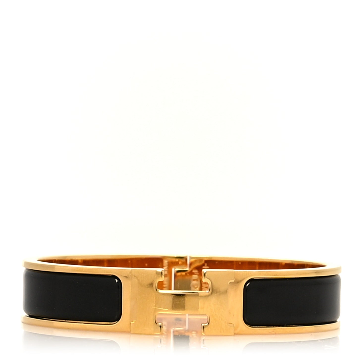Enamel Narrow Clic Clac H Bracelet PM Black