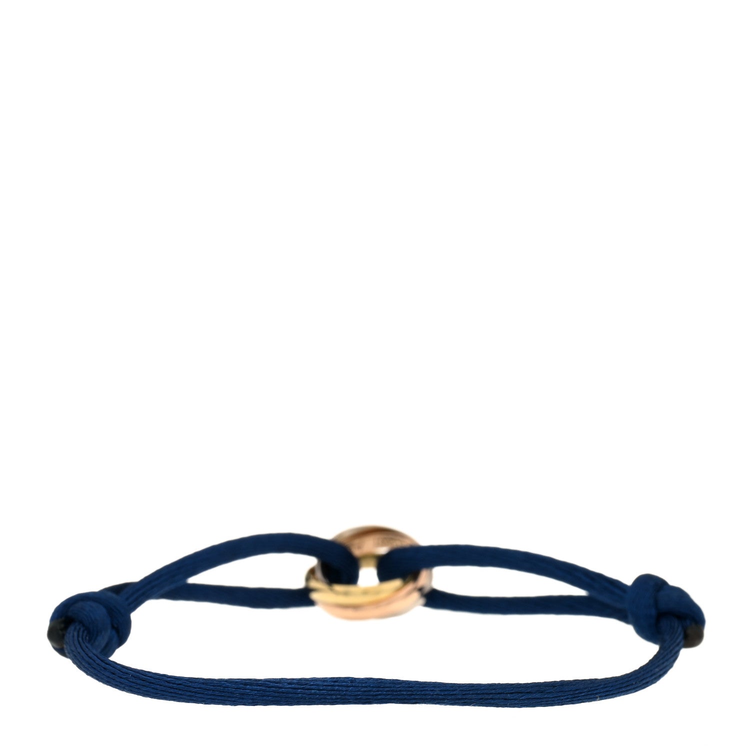 Cartier 18K Pink Yellow White Gold Trinity Adjustable Cord Bracelet Blue 2 of 4