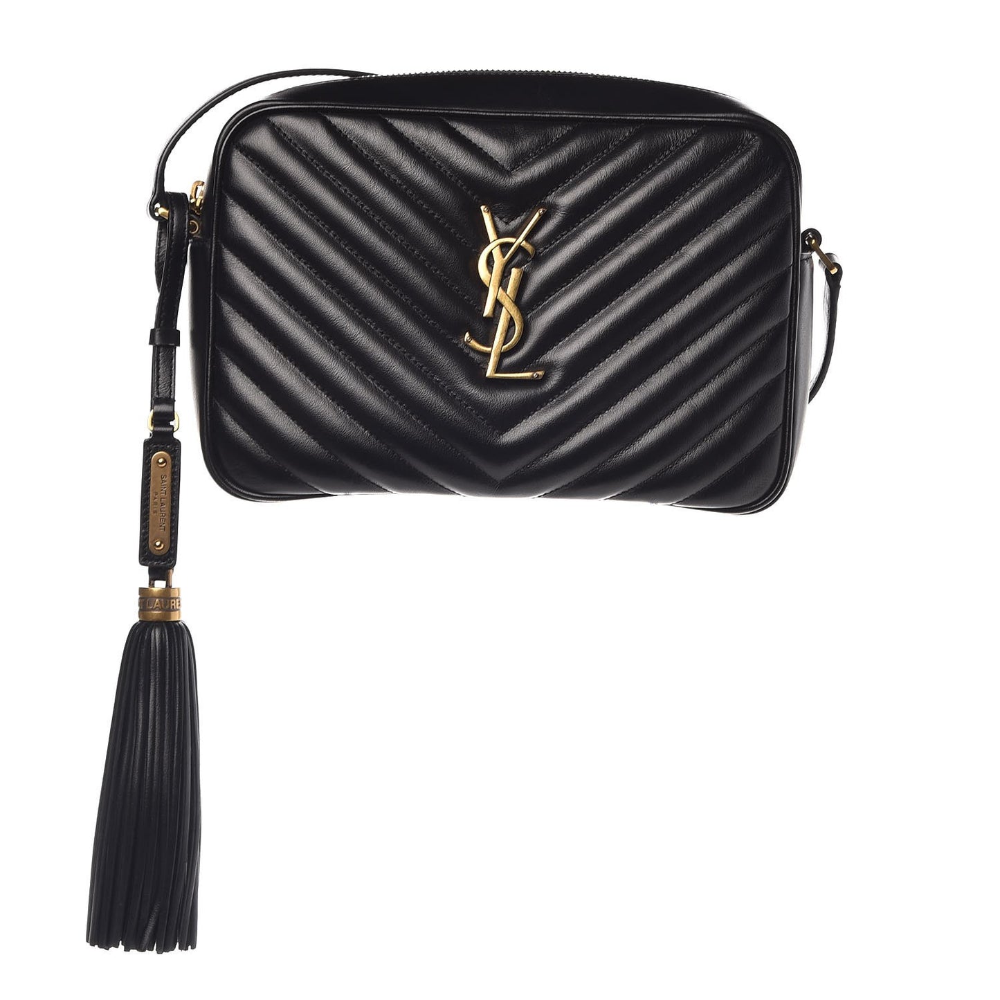 Calfskin Matelasse Monogram Lou Camera Bag Black