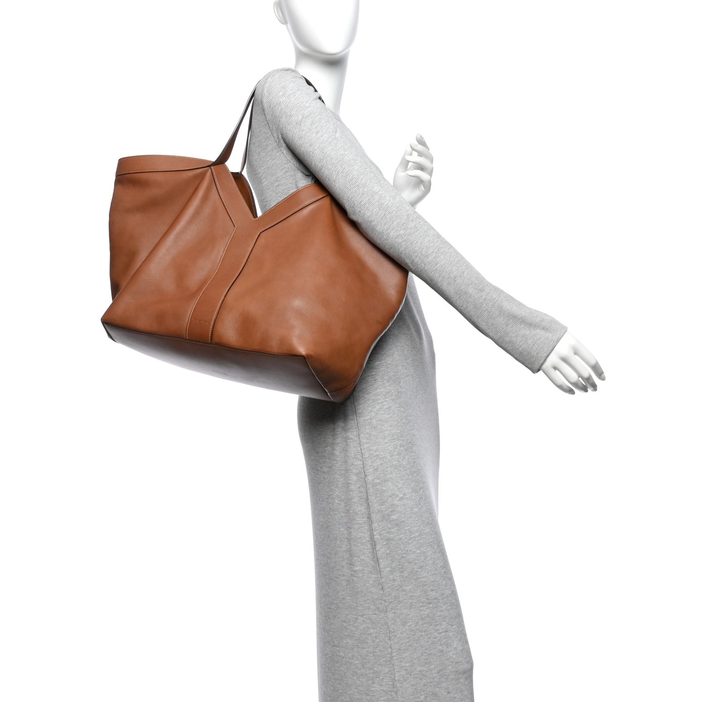 Calfskin Y Tote Brick