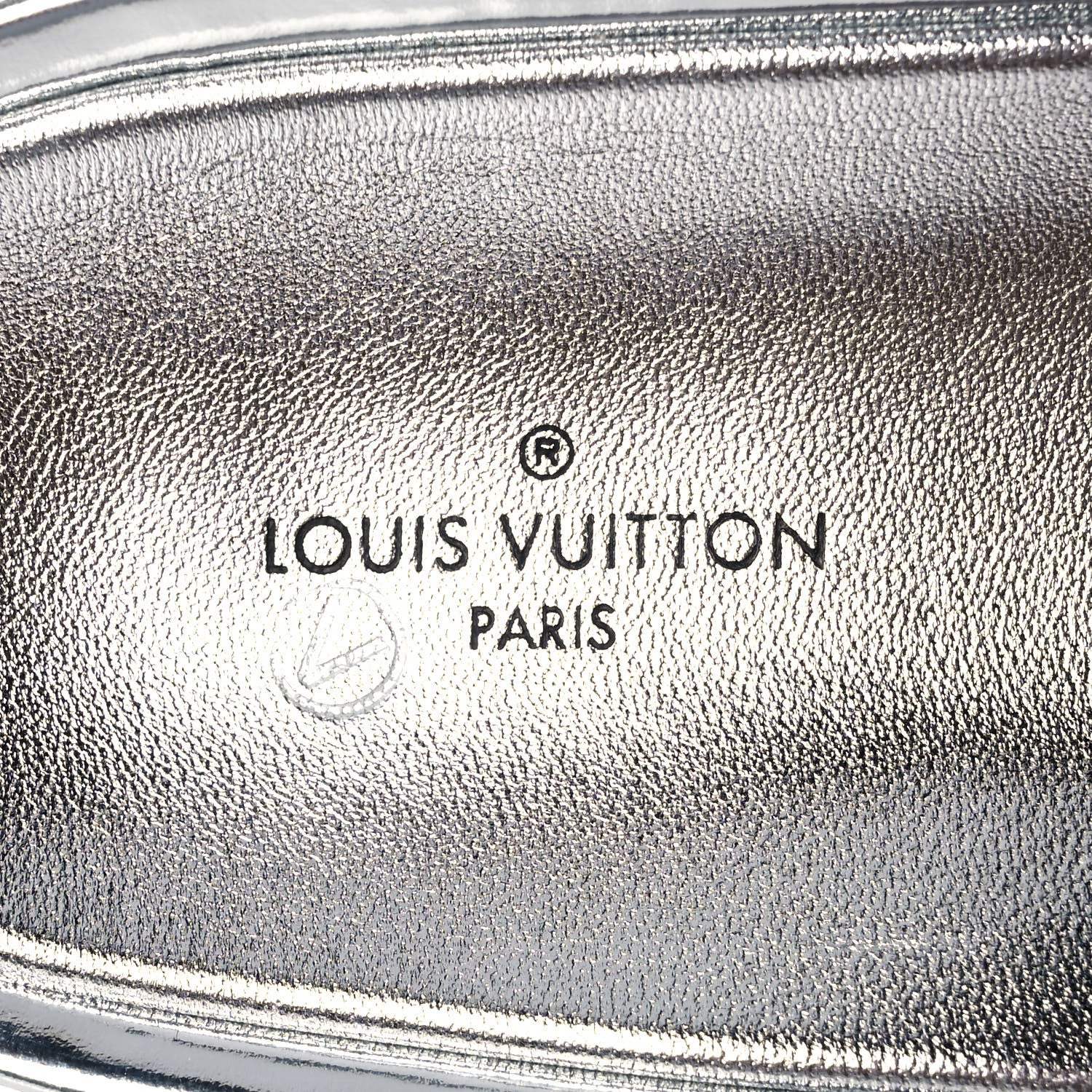 Louis Vuitton Metallic Lambskin Embossed Monogram Jumbo Flatform Mule Sandals 37 Silver 7 of 17