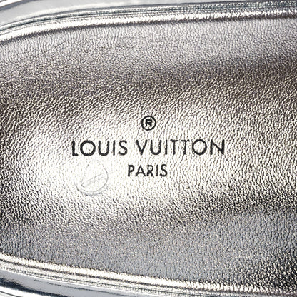 Louis Vuitton Metallic Lambskin Embossed Monogram Jumbo Flatform Mule Sandals 37 Silver 7 of 17