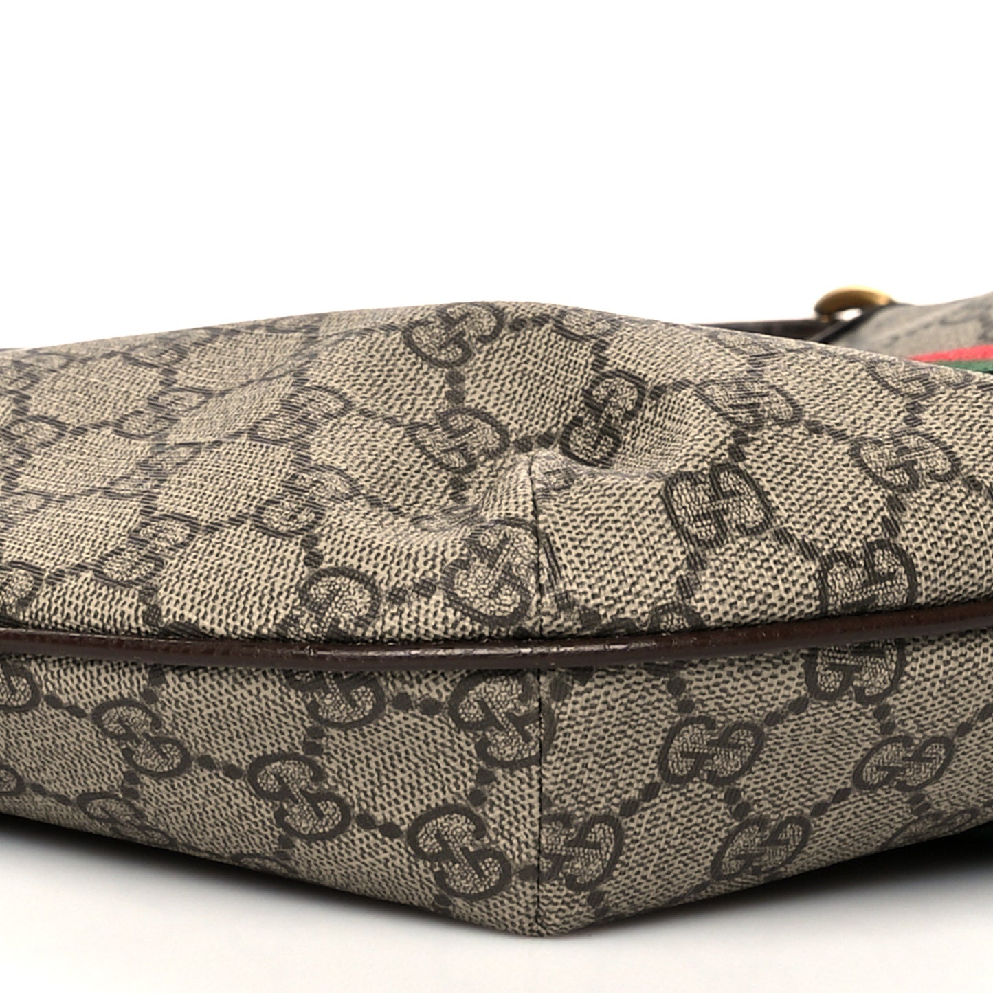 GG Supreme Monogram Web Small Ophidia Half Moon Hobo Brown