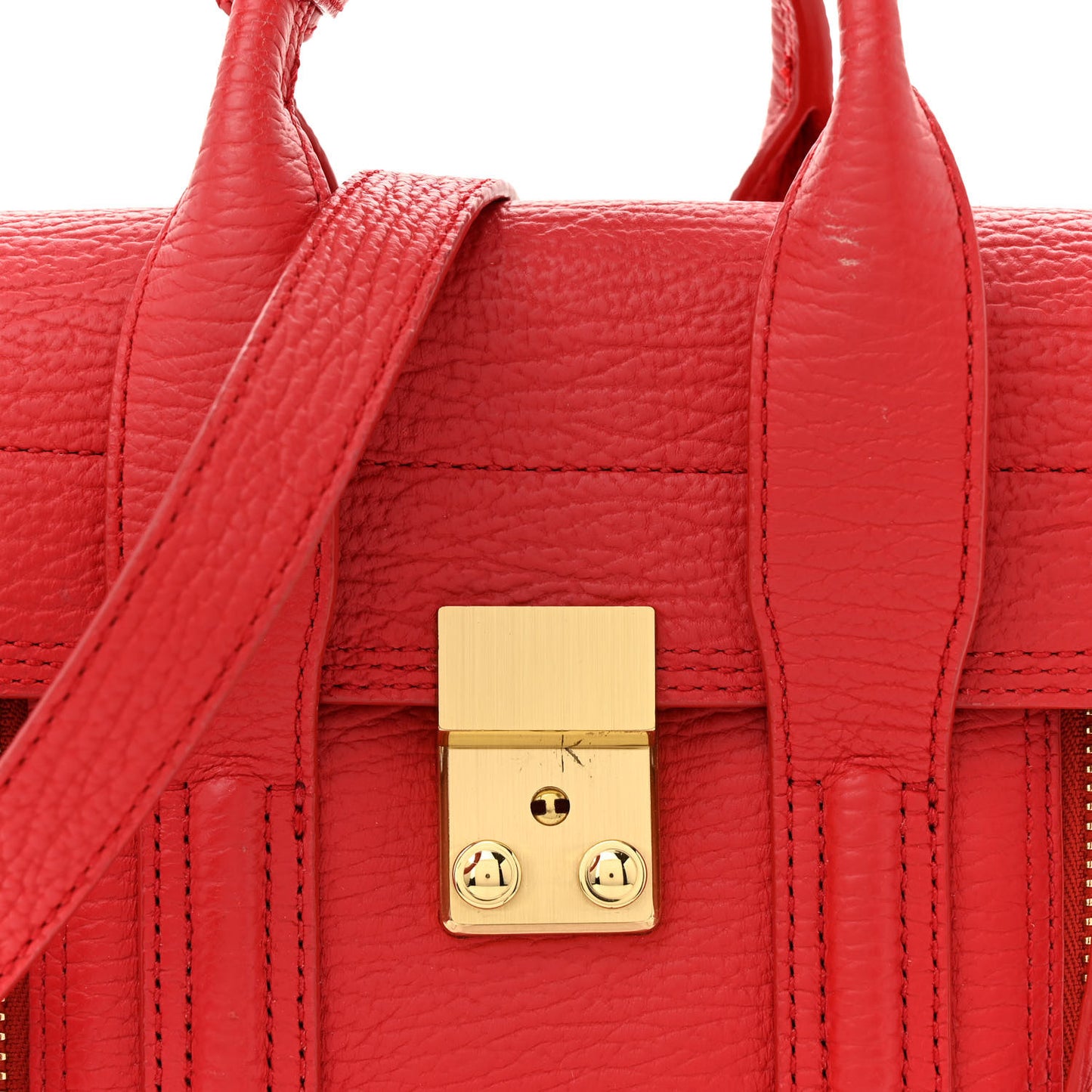 Textured Calfskin Mini Pashli Satchel Red