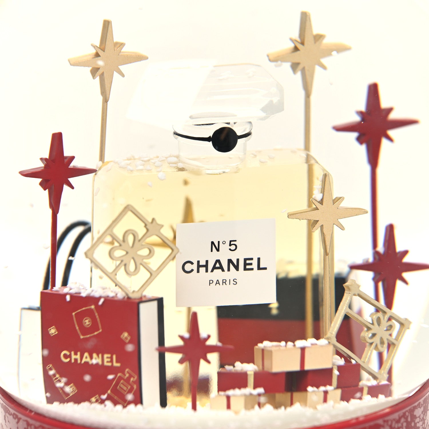 Chanel Glass N°5 Perfume Bottle Snow Globe Red 5 of 8