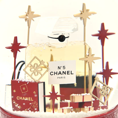 Chanel Glass N°5 Perfume Bottle Snow Globe Red 5 of 8