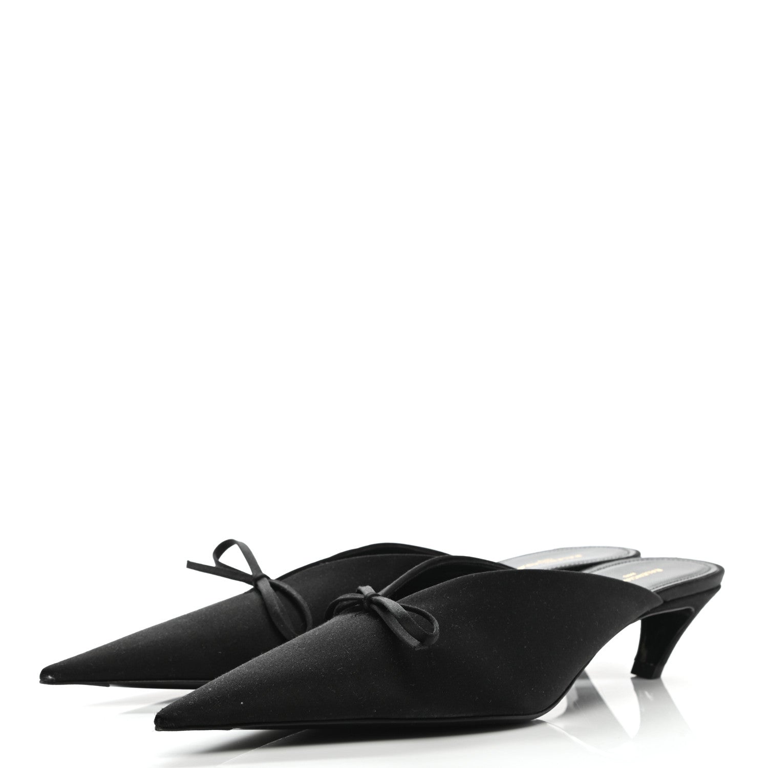 Balenciaga Satin Pointed Toe Knife Mules 40 Black 3 of 9