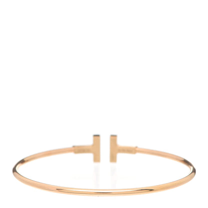 Tiffany 18K Rose Gold Mother of Pearl T Wire Bracelet 3 of 5