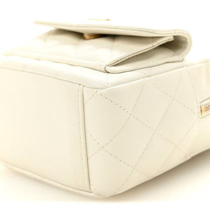 Chanel Caviar Quilted CC Mini Classic Backpack White 10 of 10