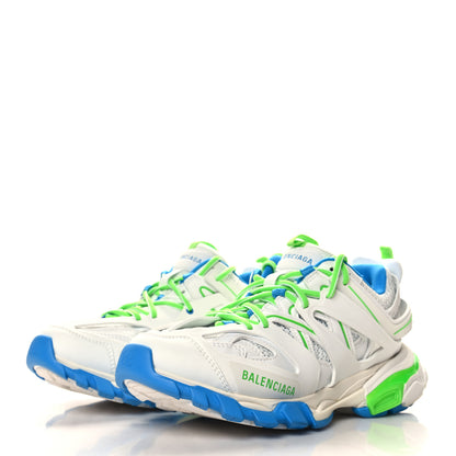 Balenciaga Mesh Rubber Womens Track Sneakers 38 White Green Blue 4 of 8