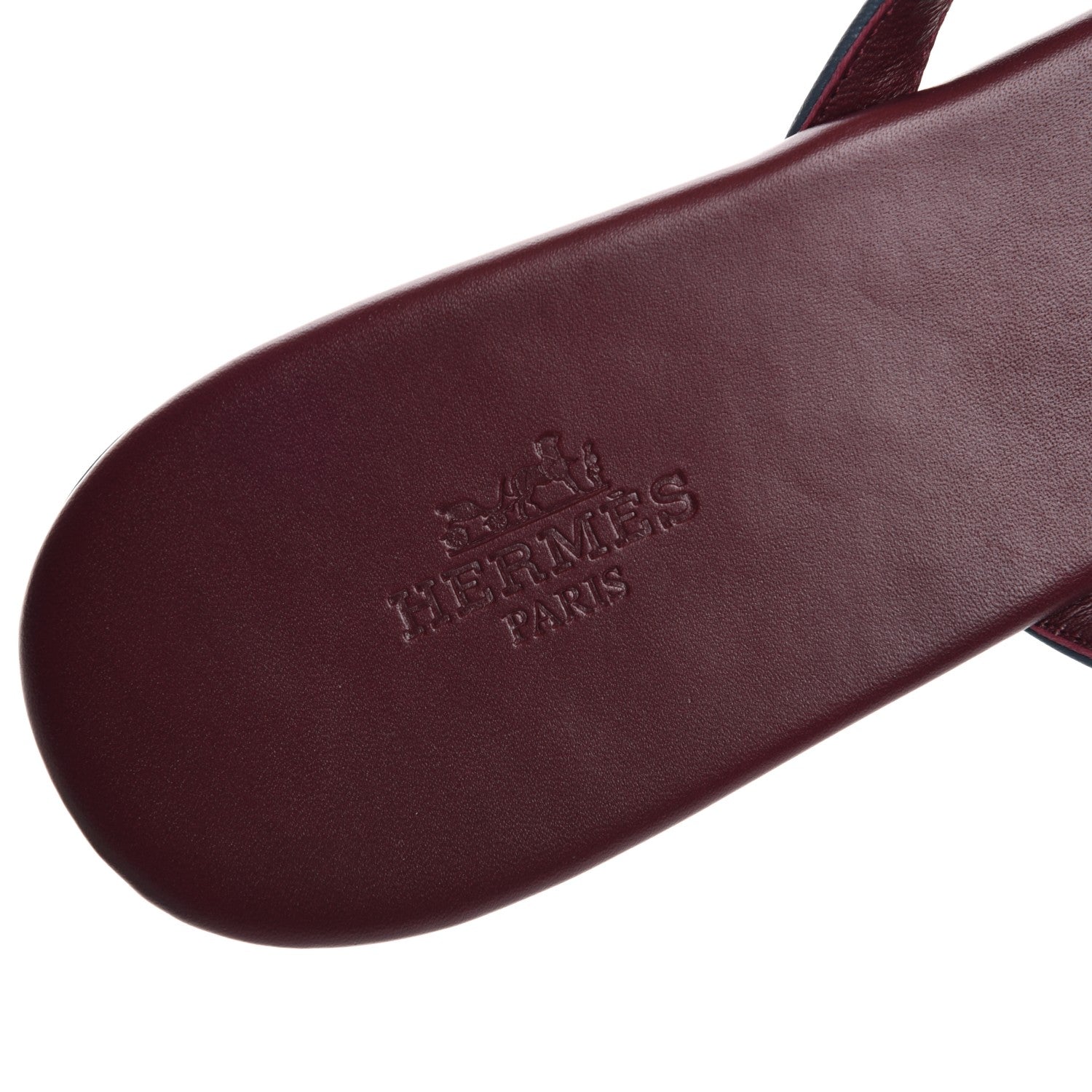 Hermes Nappa Calfskin Corfou Sandals 38 Bleu Ardoise Bordeaux 8 of 10