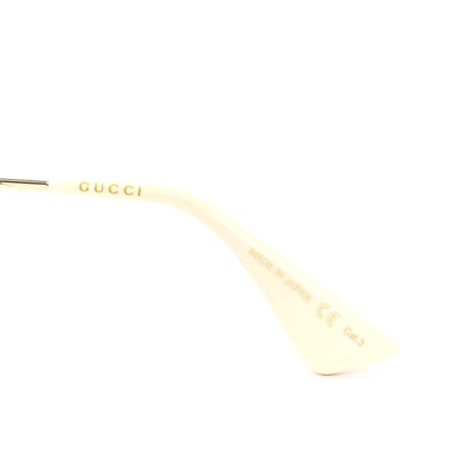 Gucci Metal Rectangular Guccify Frame Sunglasses GG0414S Gold 5 of 7