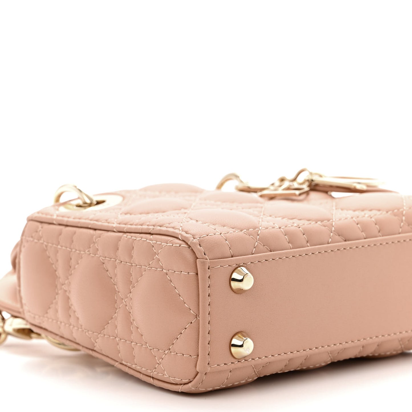 Lambskin Cannage Micro Lady Dior Rose Des Vents