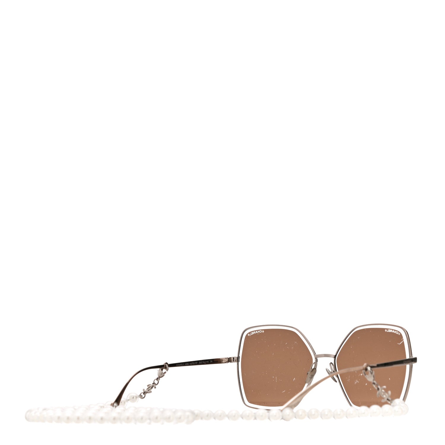 Chanel Butterfly Removable Pearl Chain Sunglasses 4262 Brown 5 of 10