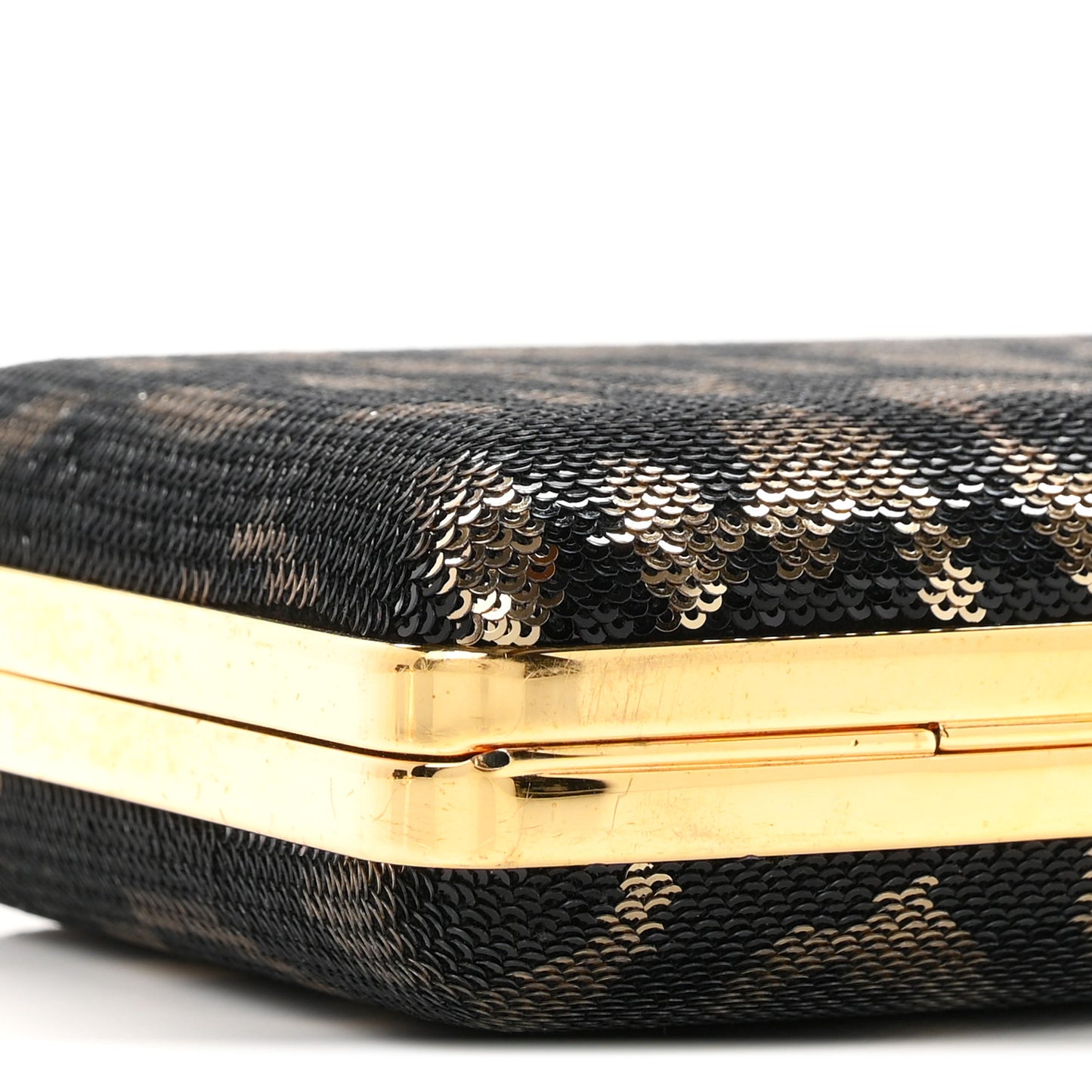 Sequin Embellished Leopard Print Crossbody Clutch Black Multicolor
