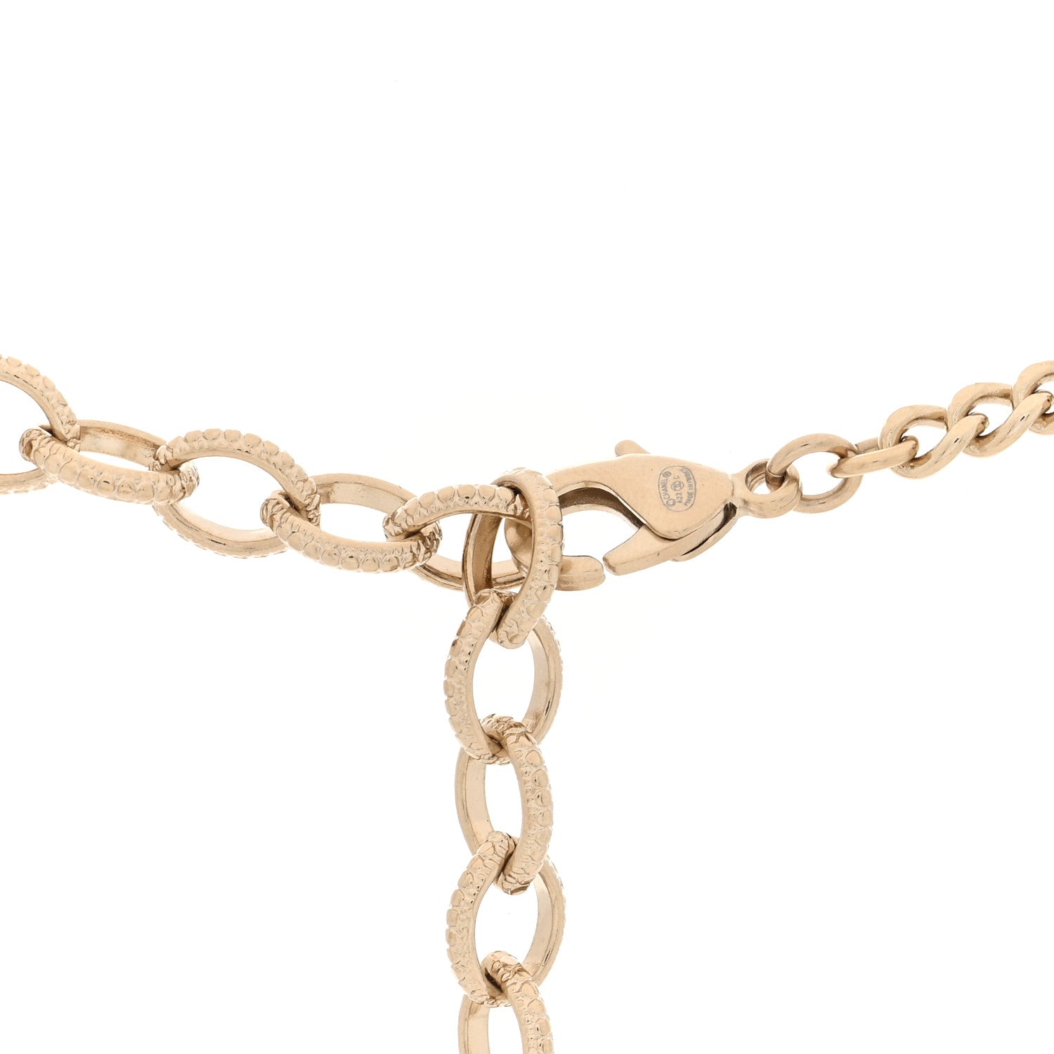Chanel Crystal Resin CC Perfume Bottle Necklace Gold 4 of 4