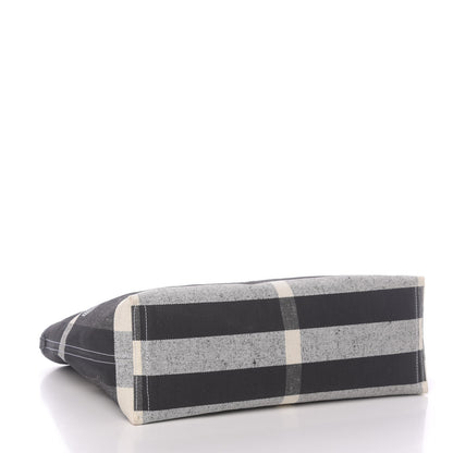Burberry Coated Canvas Mega Check Medium Doodle Tote Black White 4 of 13