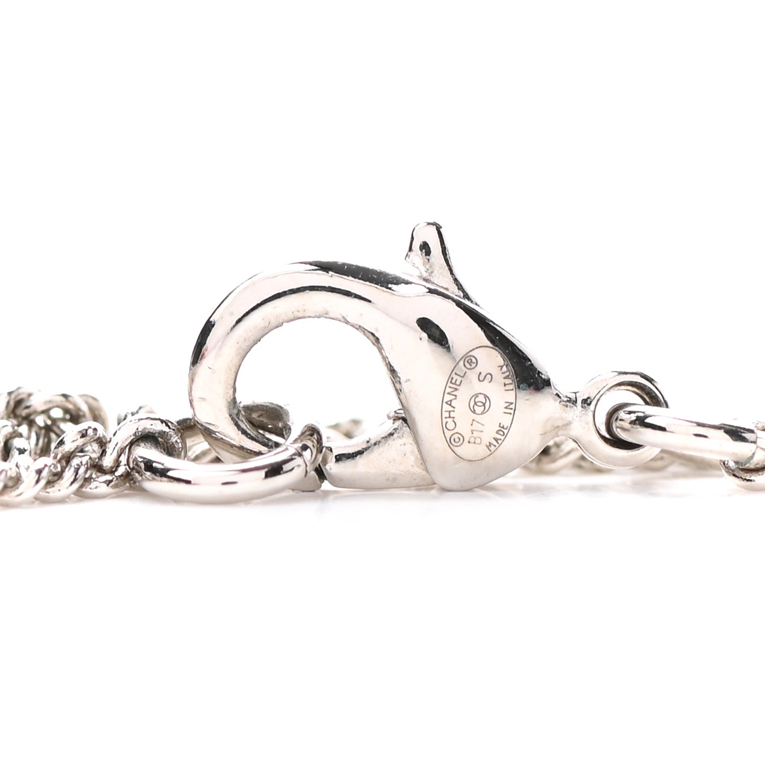 Chanel Crystal Strass Necklace Silver 5 of 5