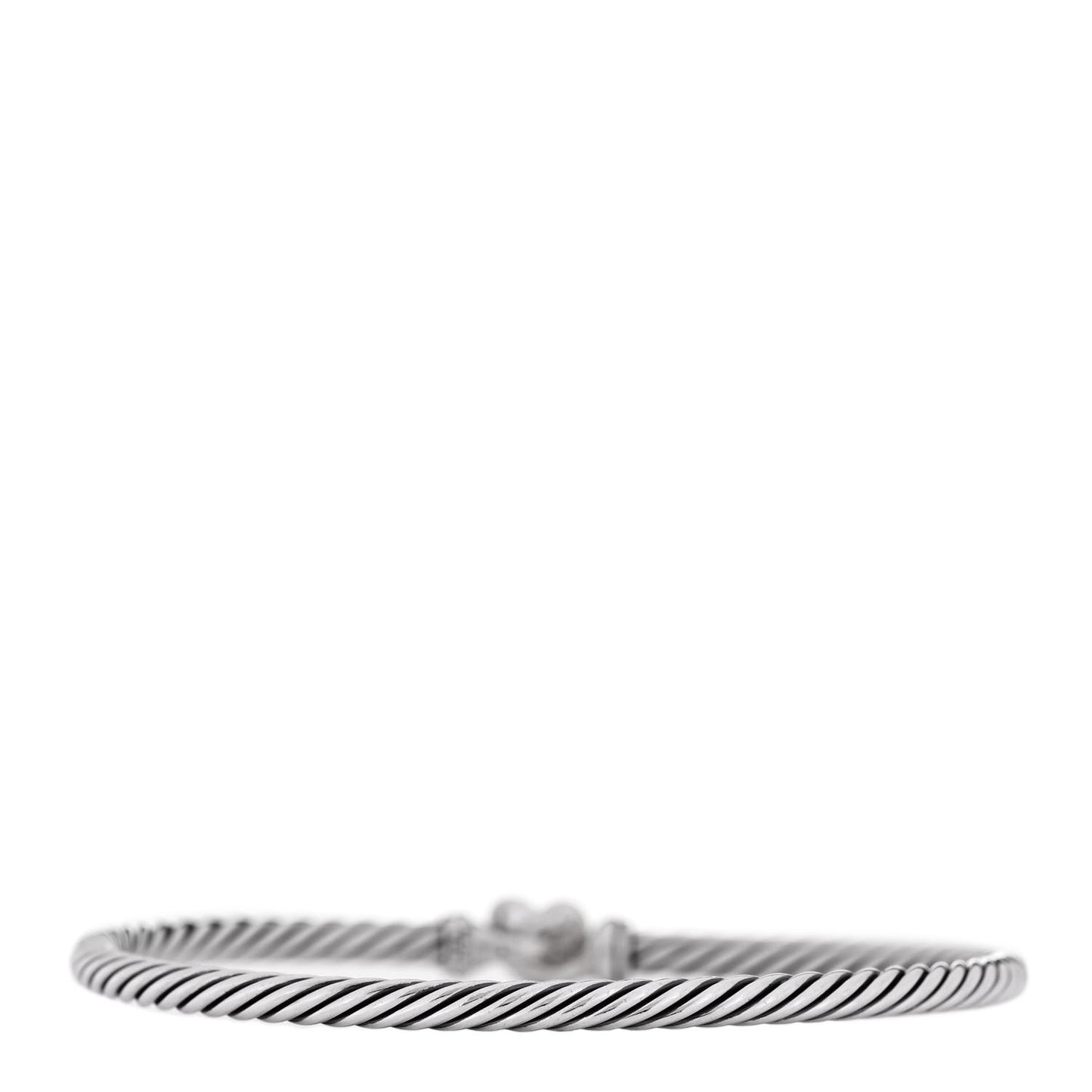 Sterling Silver Diamond Cable Collectibles Heart Bracelet
