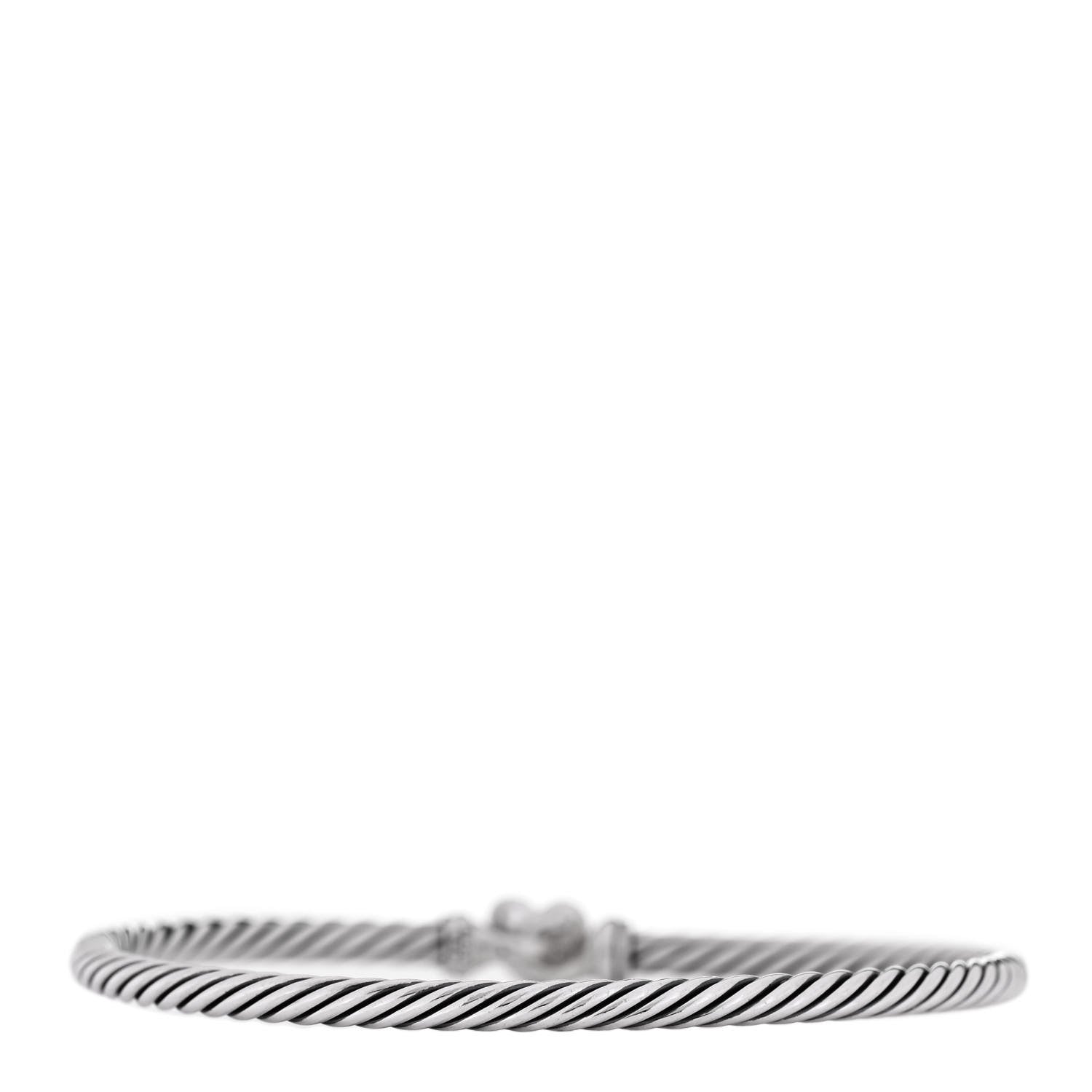 David Yurman Sterling Silver Diamond Cable Collectibles Heart Bracelet 2 of 4