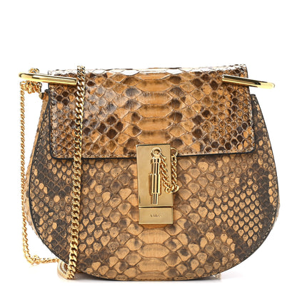 Chloe Snakeskin Mini Drew Shoulder Bag Curry Yellow 1 of 13