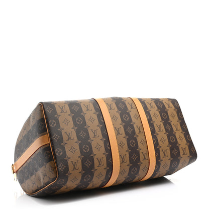 Louis Vuitton X NIGO Reverse Monogram Stripe Keepall Bandouliere 50 Brown 3 of 8