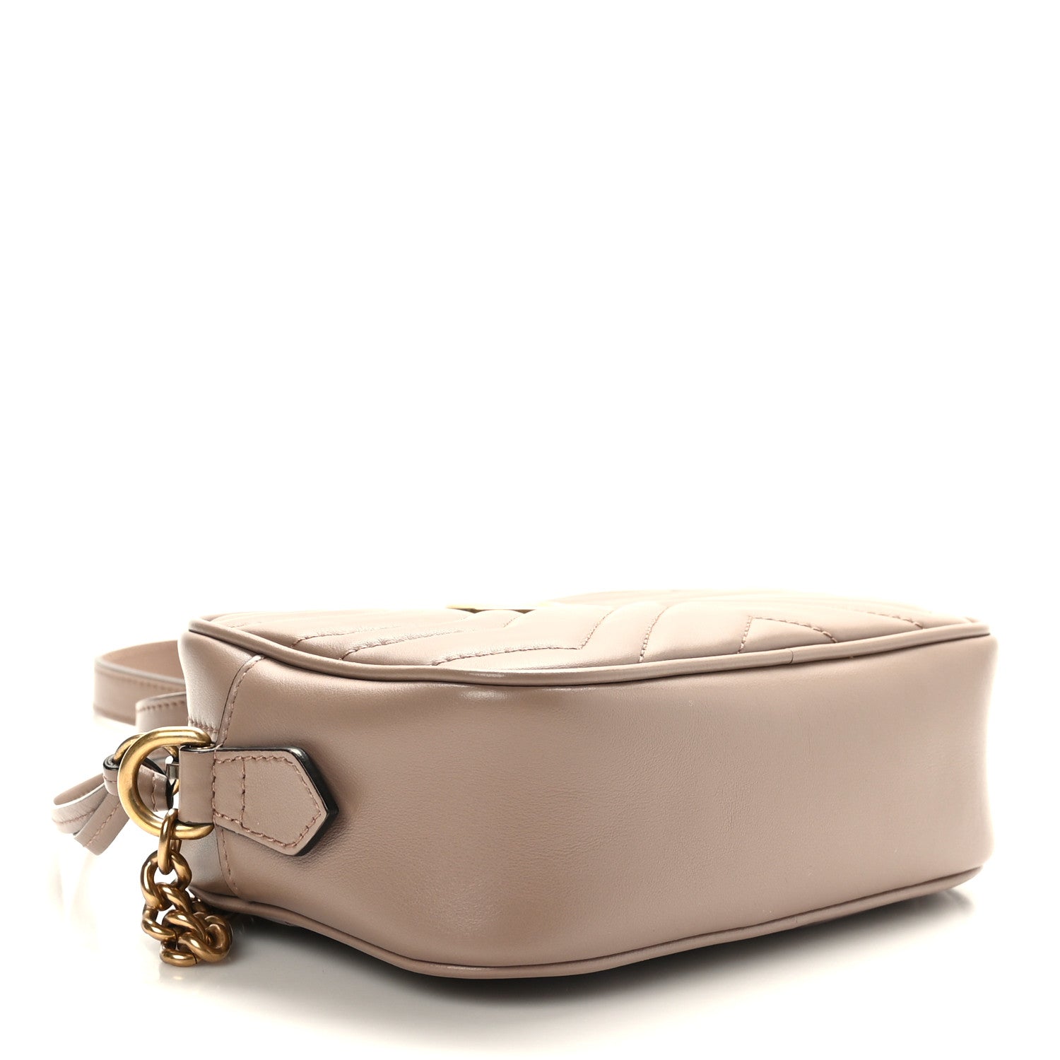 Gucci Calfskin Matelasse Mini GG Marmont Chain Shoulder Bag Porcelain Rose 4 of 9