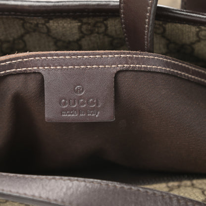 Gucci GG Supreme Monogram Medium Zippered Shopping Tote Dark Brown 6 of 15