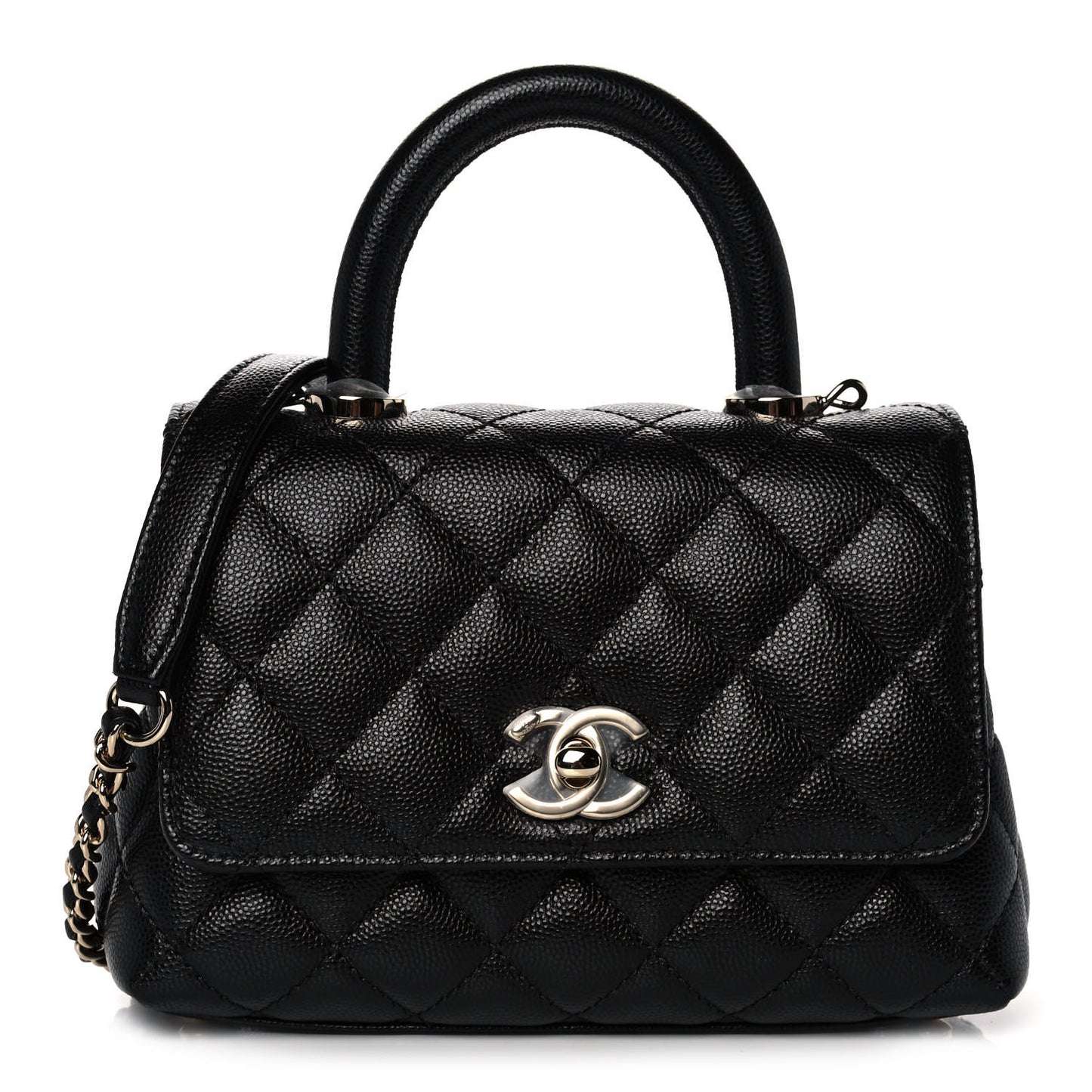 Caviar Quilted Extra Mini Coco Handle Flap Black