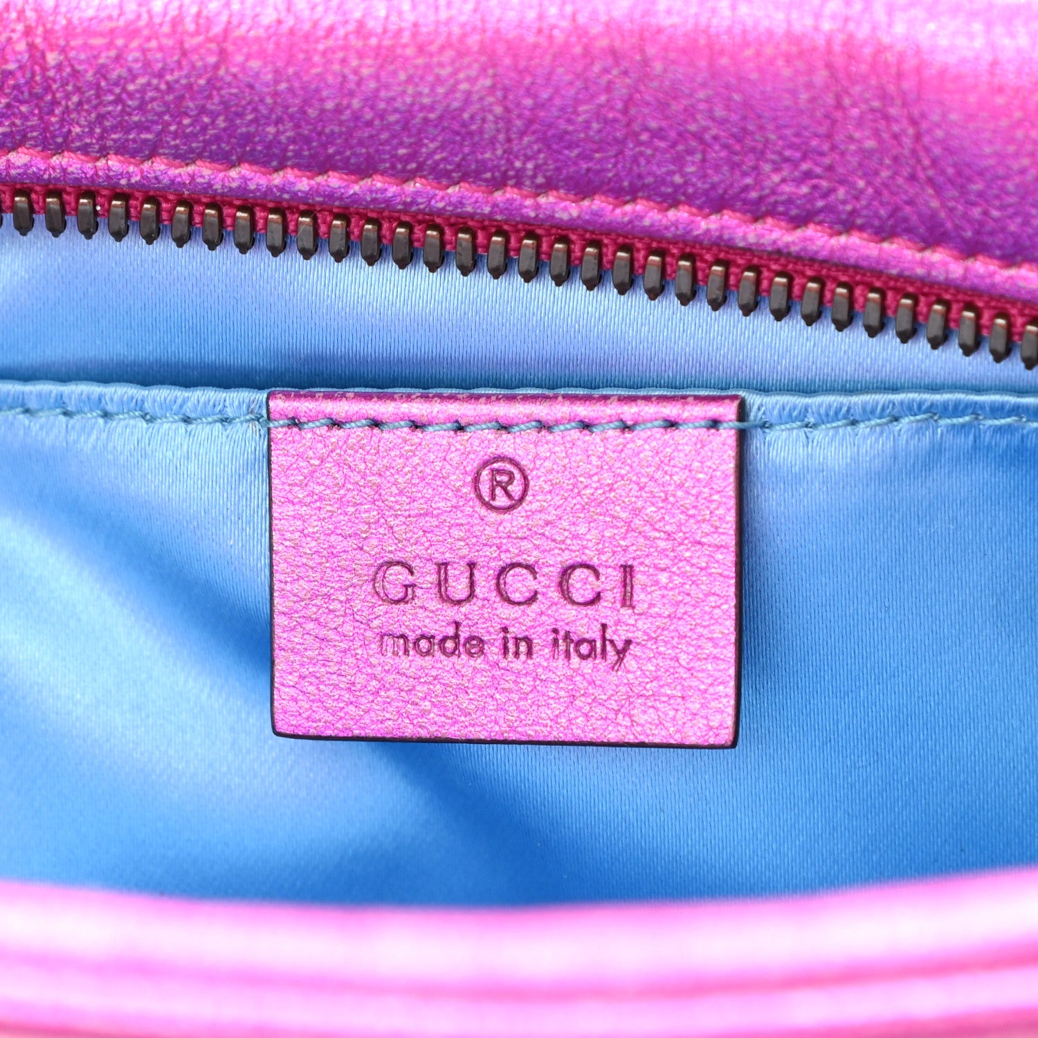 Gucci Laminated Nappa Matelasse Small GG Marmont Chain Shoulder Bag Fuxia Rosso Rosa 6 of 11