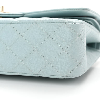 Chanel Caviar Quilted Medium Double Flap Light Blue 9 of 11