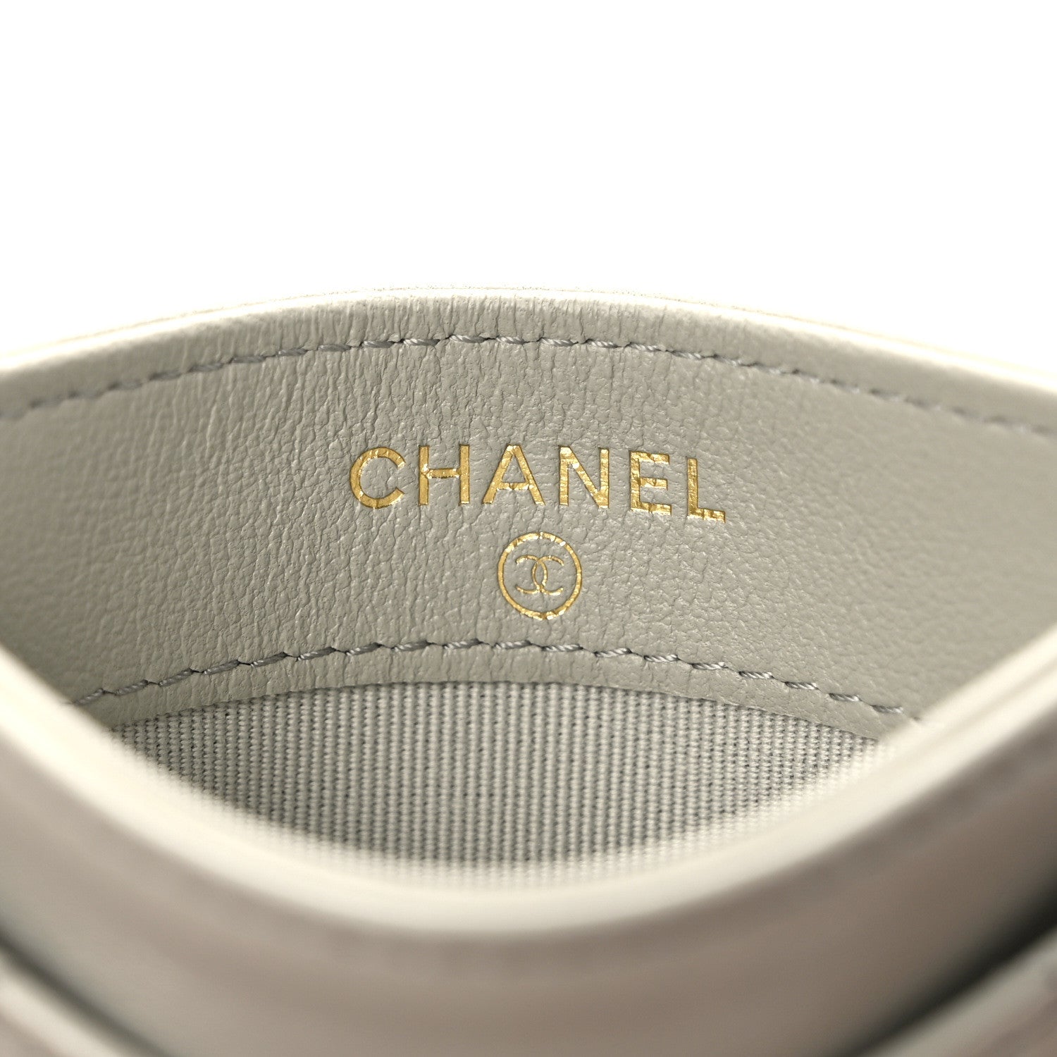 Chanel Lambskin Quilted Card Holder Grey 6 of 11