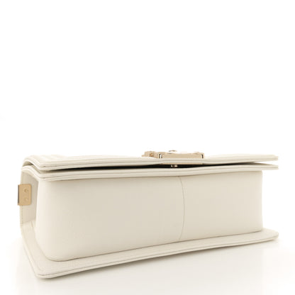 Chanel Caviar Quilted Medium Boy Flap White 4 of 11