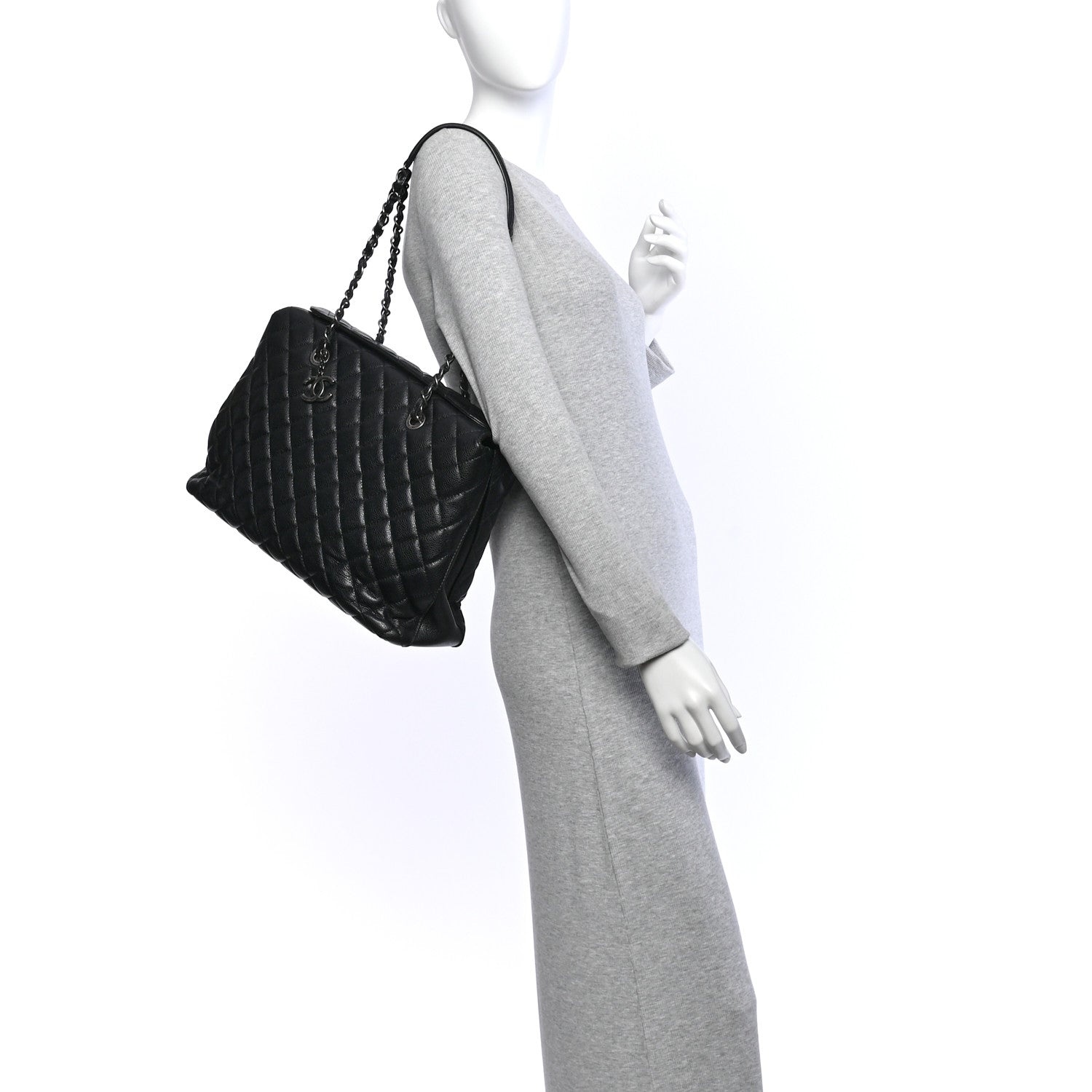Chanel Caviar Quilted City Shopping Tote Black 2 of 13