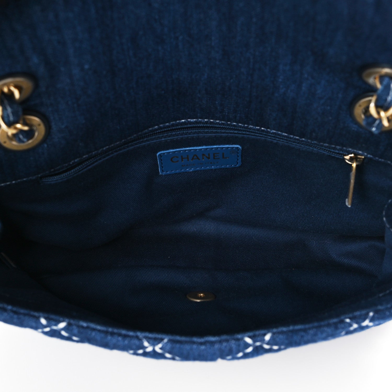 Chanel Denim Quilted Medium Denim Trip Single Flap Blue 5 of 9