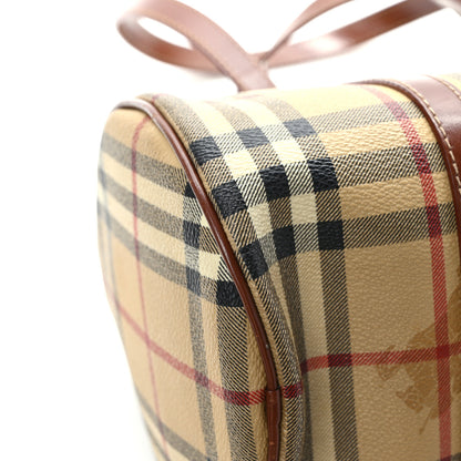 Burberry Haymarket Check Barrel Bag Brown 10 of 13