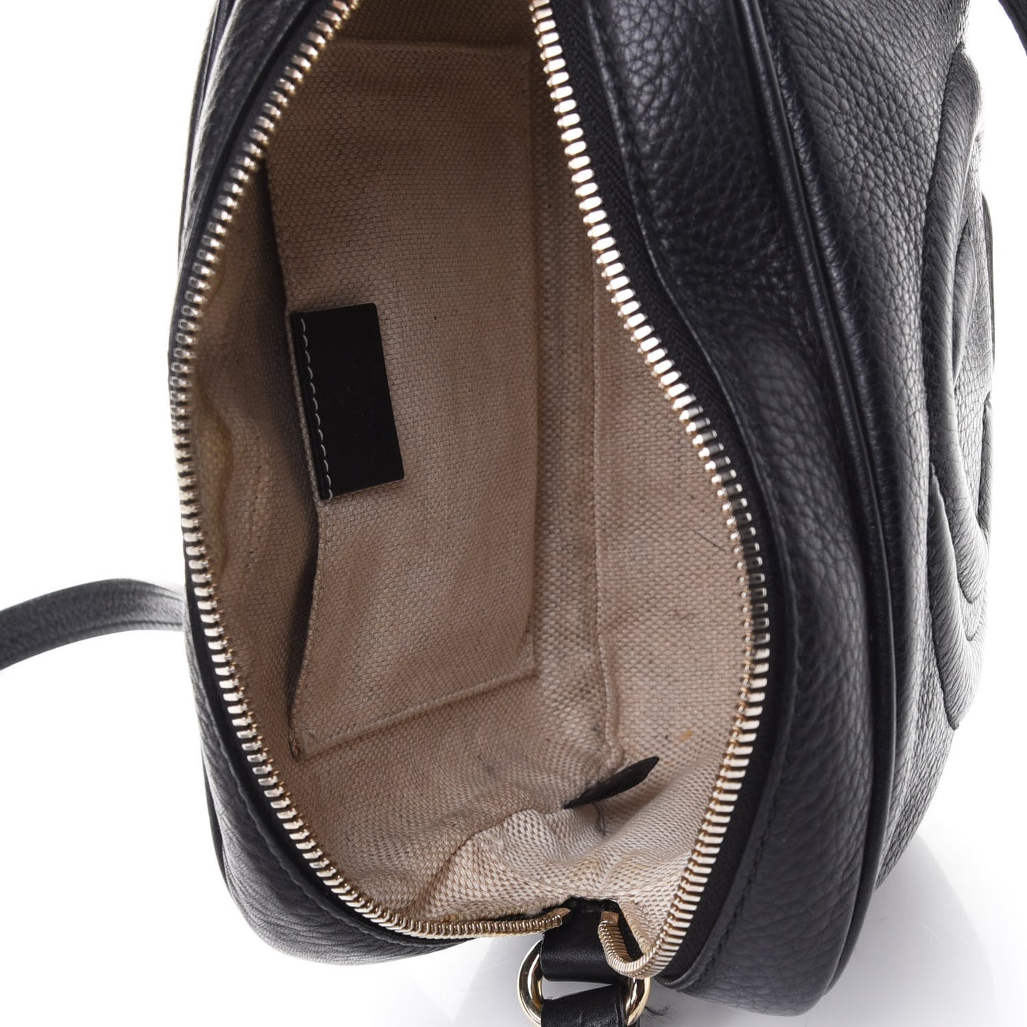 Pebbled Calfskin Small Soho Disco Bag Black