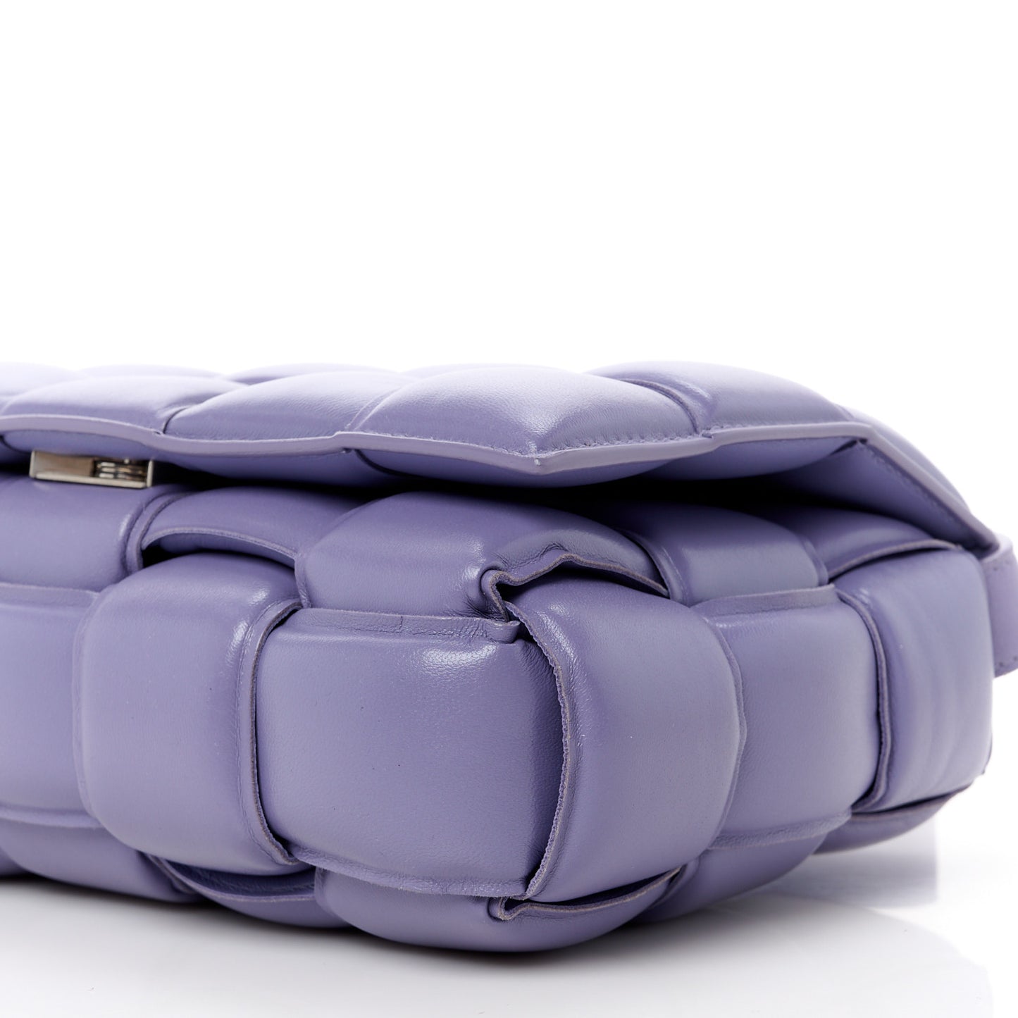 Nappa Maxi Intreccio Padded Cassette Crossbody Bag Lavender