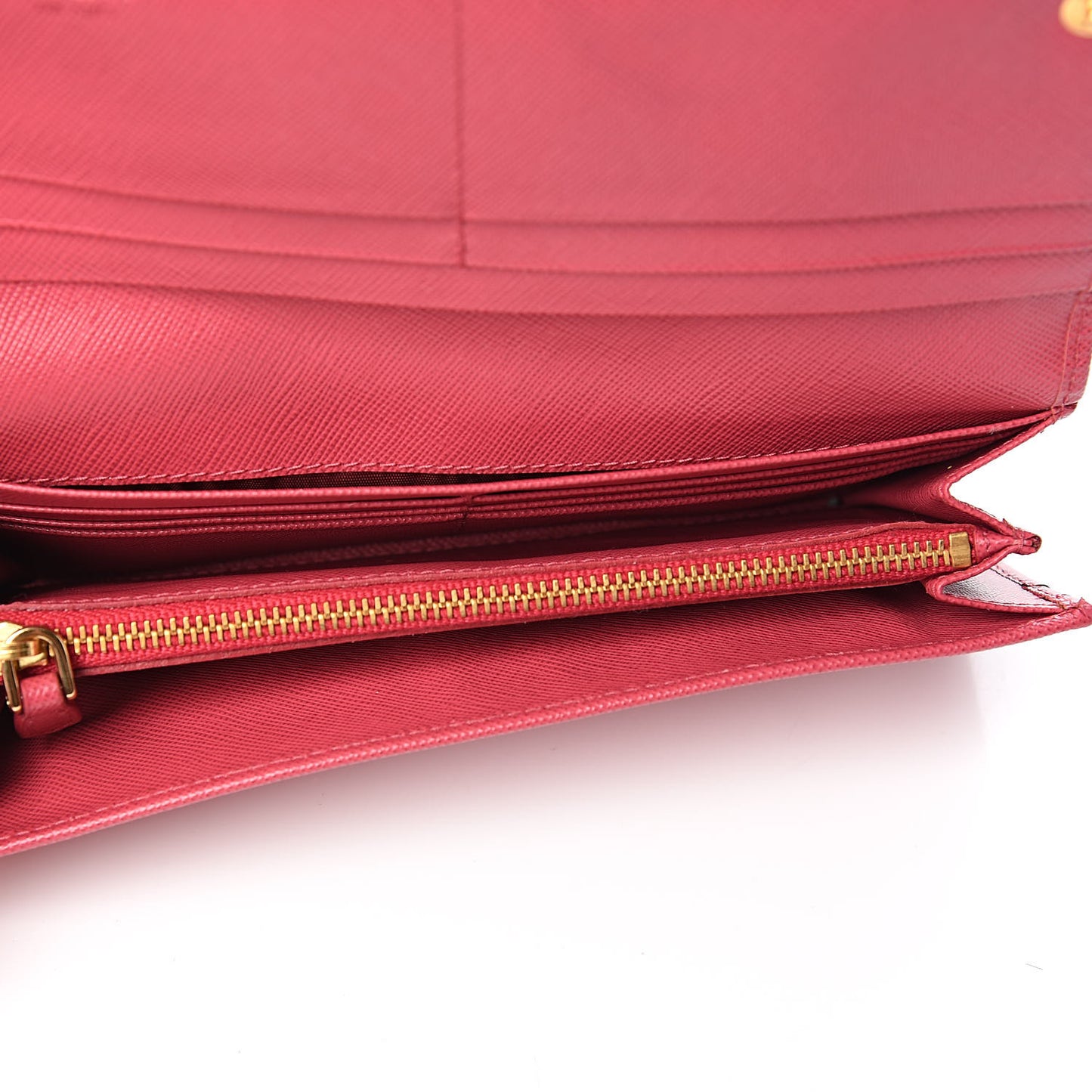 Saffiano Bow Continental Wallet Peonia