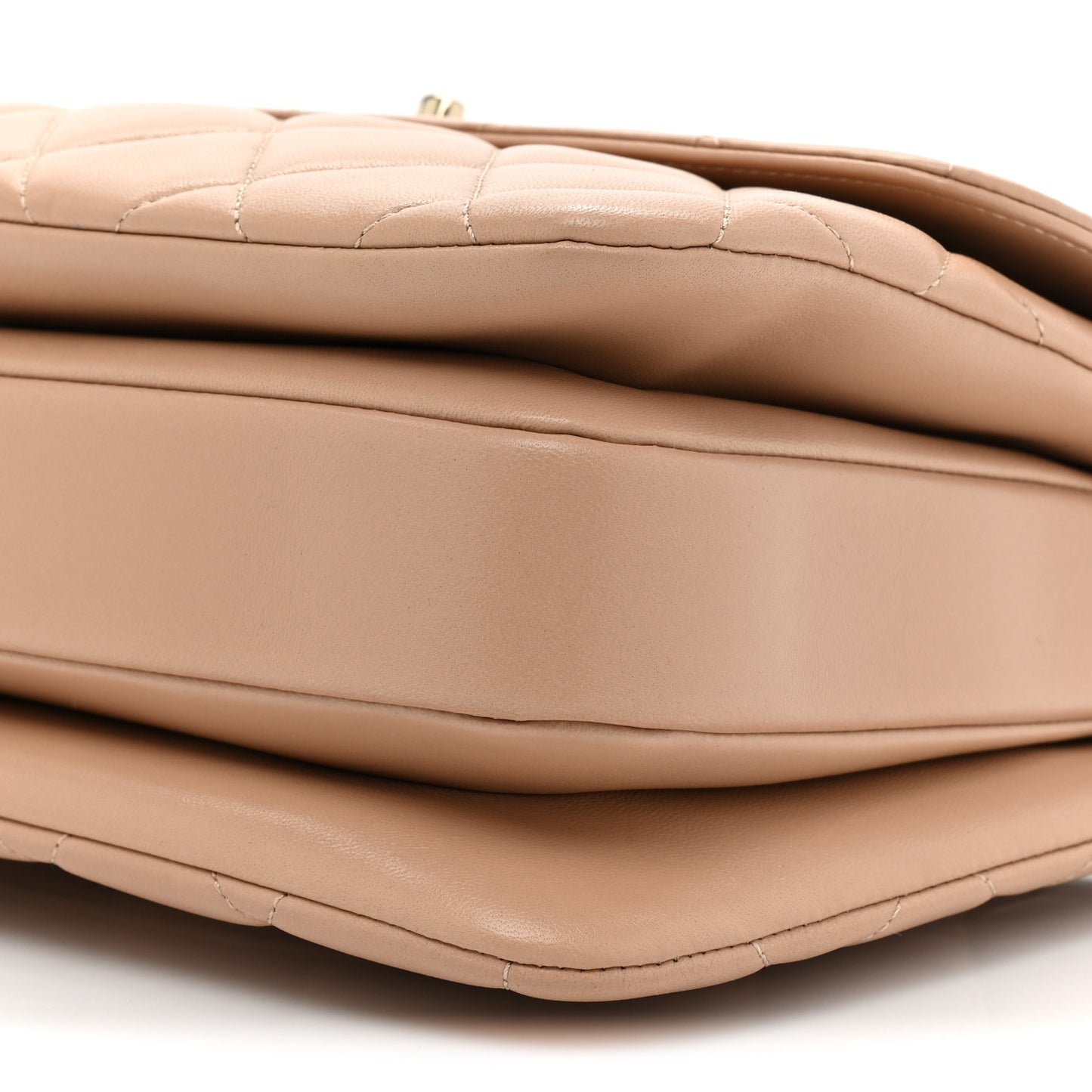 Lambskin Quilted Medium Trendy CC Flap Dual Handle Bag Beige