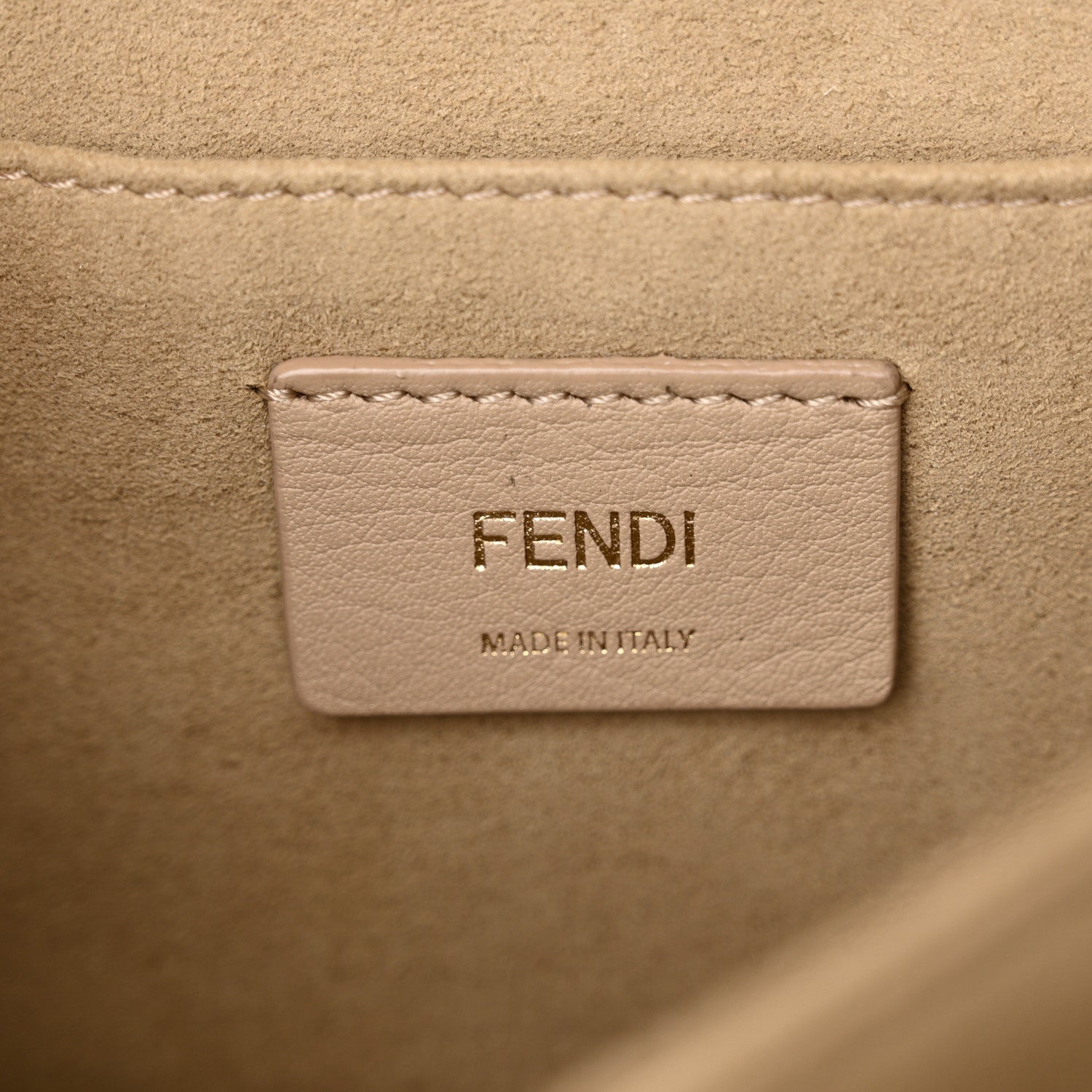 Fendi Vitello Liberty Bi-Color FF 1974 Embossed Chain Strap Kan U Shoulder Bag Black Maya 6 of 12