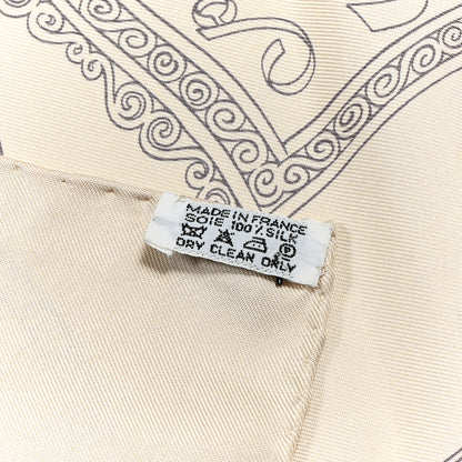 Hermes Silk Paperoles Scarf 90 Beige 5 of 12