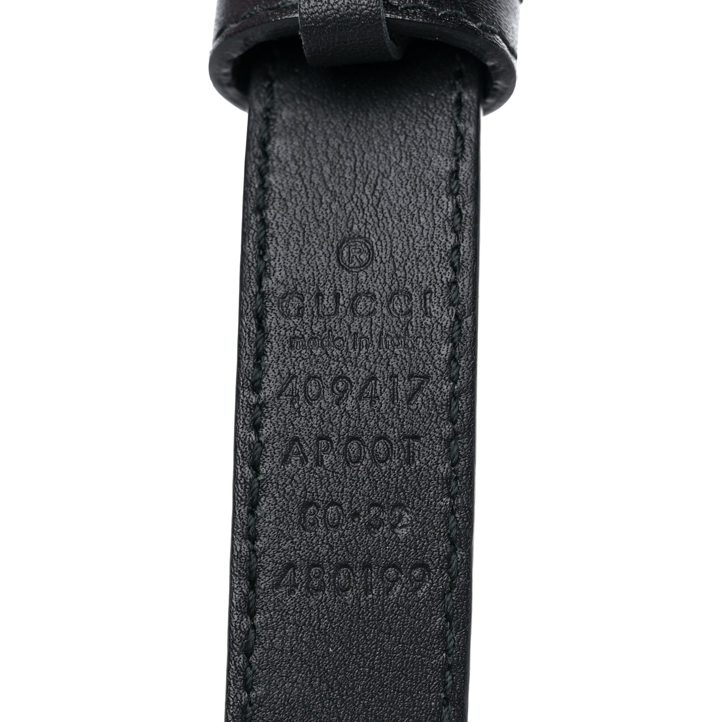 Calfskin Double G 20mm Belt 80 32 Black