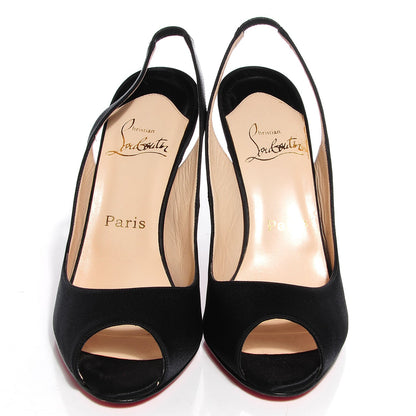 Christian Louboutin Satin Tassel Slingback Pumps 40 Black 2 of 7