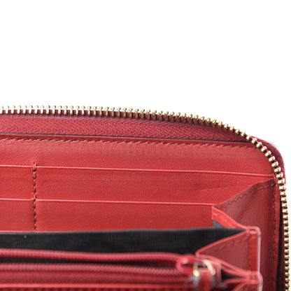 Gucci GG Supreme Monogram Embroidered Rainbow Zip Around Wallet Red 8 of 16