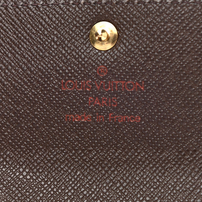 Louis Vuitton Damier Ebene Porte-Monnaie Plat Coin Purse Brown 6 of 8