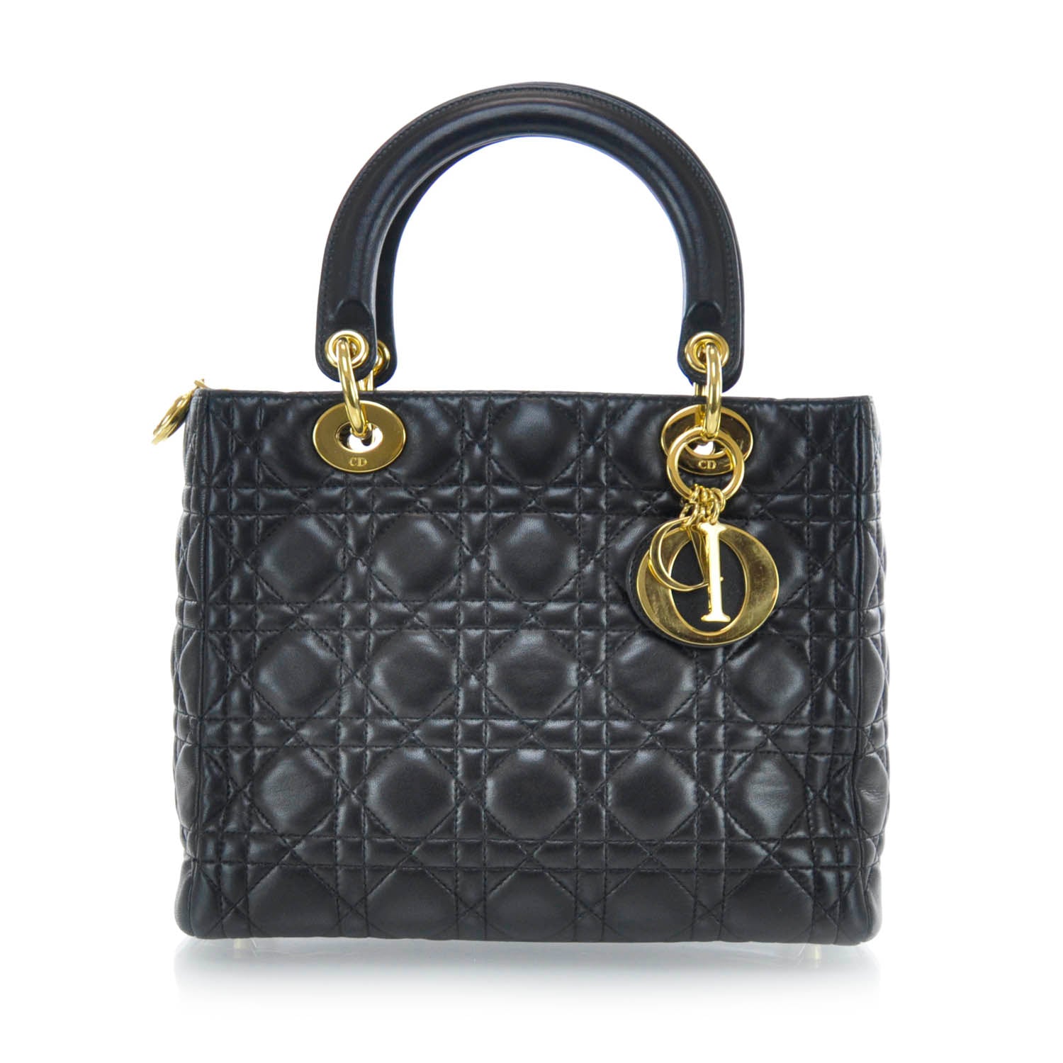 Christian Dior Lambskin Cannage Medium Lady Dior Black 1 of 9