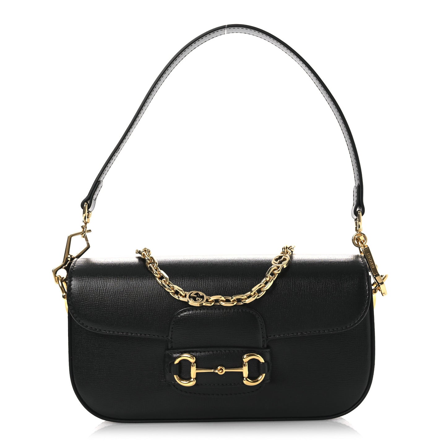 Azalea Calfskin Small Horsebit 1955 Chain Shoulder Bag Black