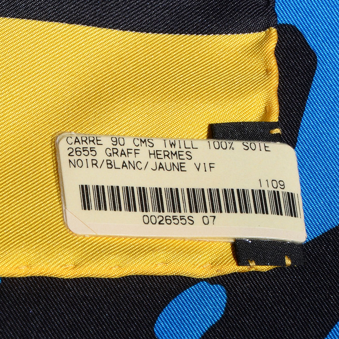 Silk Graff Graffiti Scarf 90 Noir Blanc Jaune Vif